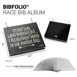 BibFOLIO® Race Bib Album - Signed Up For Another Race -goneforarun Sales 2023 tr 45333 CHALKBOARD DETAILS