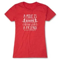 Women's Everyday Runners Tee - A Mile Is Always Better With A Friend -goneforarun Sales 2023 tr 45340 RED FLAT