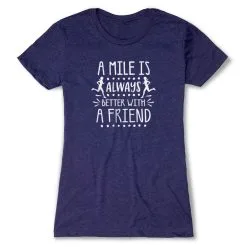 Women's Everyday Runners Tee - A Mile Is Always Better With A Friend -goneforarun Sales 2023 tr 45340 STORMINDIGO FLAT