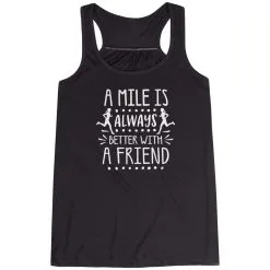 Flowy Racerback Tank Top - A Mile Is Always Better With A Friend -goneforarun Sales 2023 tr 45342 BLACK MAIN