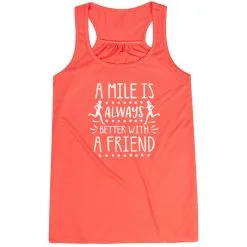 Flowy Racerback Tank Top - A Mile Is Always Better With A Friend -goneforarun Sales 2023 tr 45342 CORAL MAIN