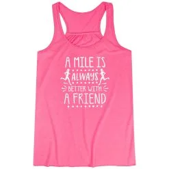 Flowy Racerback Tank Top - A Mile Is Always Better With A Friend -goneforarun Sales 2023 tr 45342 PINK MAIN