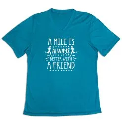 Women's Short Sleeve Tech Tee - A Mile Is Always Better With A Friend -goneforarun Sales 2023 tr 45344 LIGHTBLUE MAIN