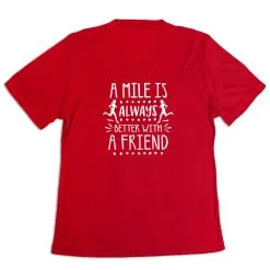 Women's Short Sleeve Tech Tee - A Mile Is Always Better With A Friend -goneforarun Sales 2023 tr 45344 RED MAIN
