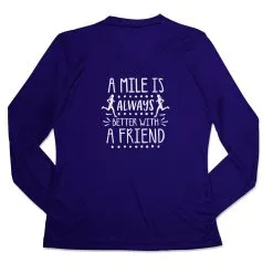 Women's Long Sleeve Tech Tee - A Mile Is Always Better With A Friend 15 Women's Long Sleeve Tech Tee - A Mile Is Always Better With A Friend -goneforarun Sales 2023 tr 45345 ROYAL MAIN