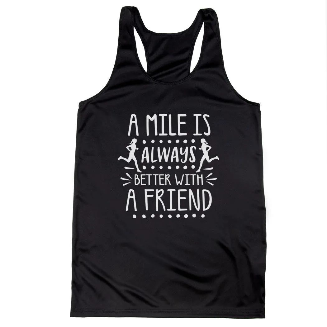 Women's Racerback Performance Tank Top - A Mile Is Always Better With A Friend 8 Women's Racerback Performance Tank Top - A Mile Is Always Better With A Friend - Image 6