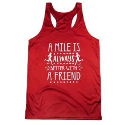 Women's Racerback Performance Tank Top - A Mile Is Always Better With A Friend 18 Women's Racerback Performance Tank Top - A Mile Is Always Better With A Friend -goneforarun Sales 2023 tr 45346 RED MAIN