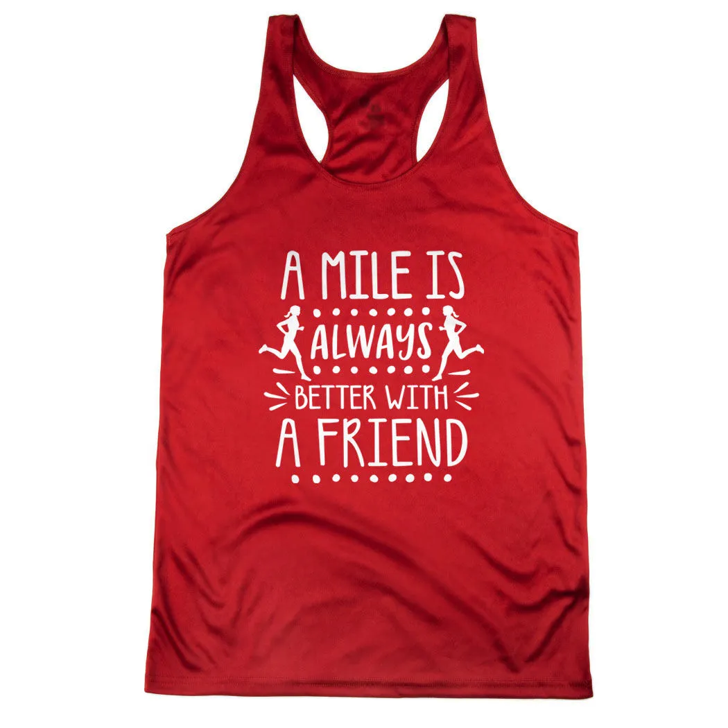 Women's Racerback Performance Tank Top - A Mile Is Always Better With A Friend 10 Women's Racerback Performance Tank Top - A Mile Is Always Better With A Friend - Image 8