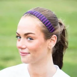 Athletic Juliband Non-Slip Headband - Purple & Black Stripe -goneforarun Sales 2023 tr 45360 LIFESTYLE 4