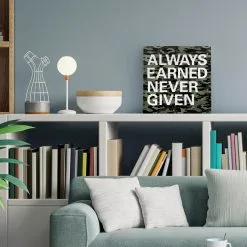 Motivational Canvas Wall Art - Always Earned Never Given -goneforarun Sales 2023 tr 45376 LIFESTYLE 2