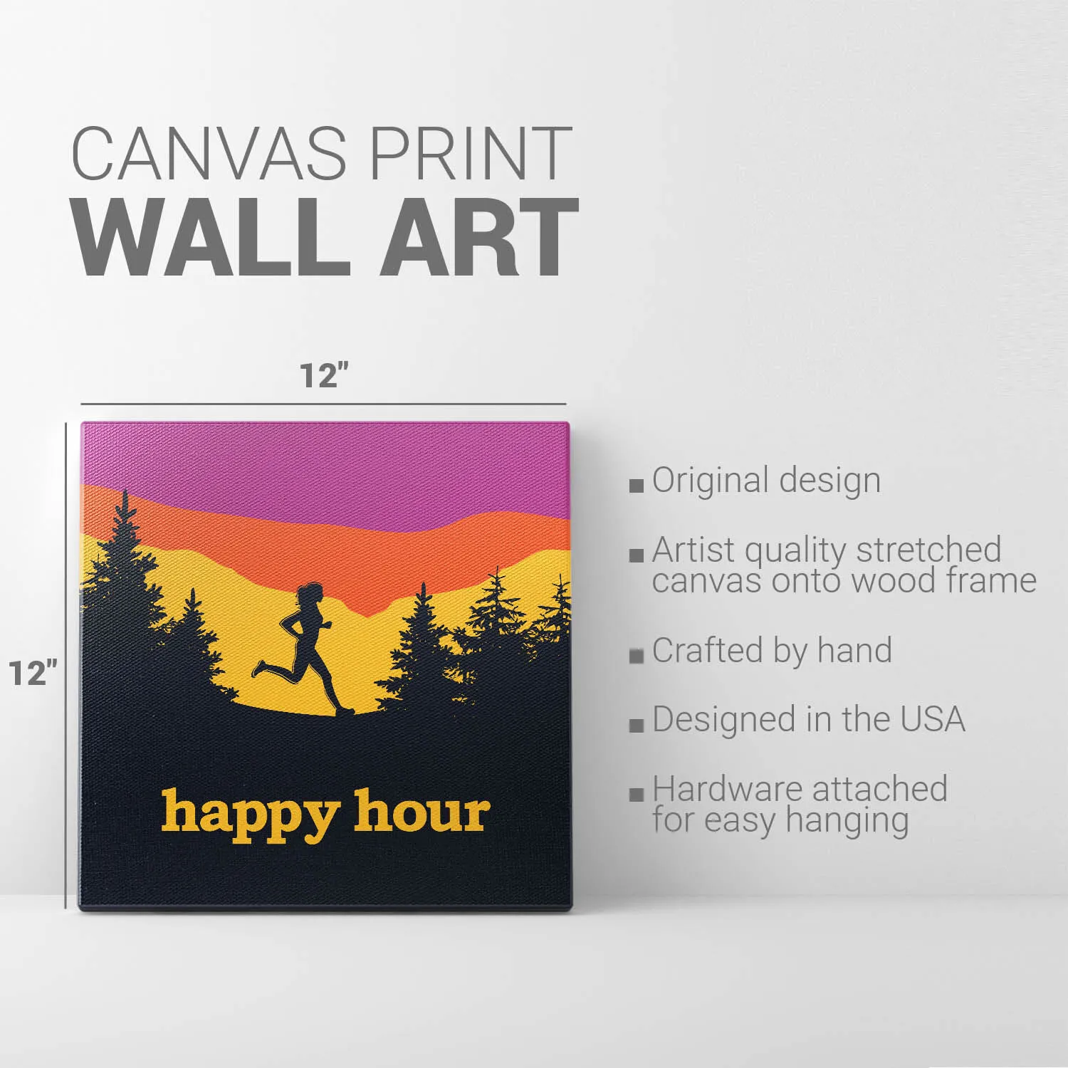 Running Canvas Wall Art - Happy Hour 5 Running Canvas Wall Art - Happy Hour - Image 3