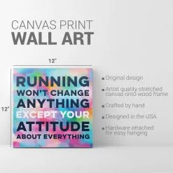 Running Canvas Wall Art - Running Won't Change Anything Except Your Attitude About Everything 9 Running Canvas Wall Art - Running Won't Change Anything Except Your Attitude About Everything -goneforarun Sales 2023 tr 45387 DETAILS