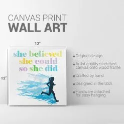 Running Canvas Wall Art - She Believed She Could -goneforarun Sales 2023 tr 45388 DETAILS