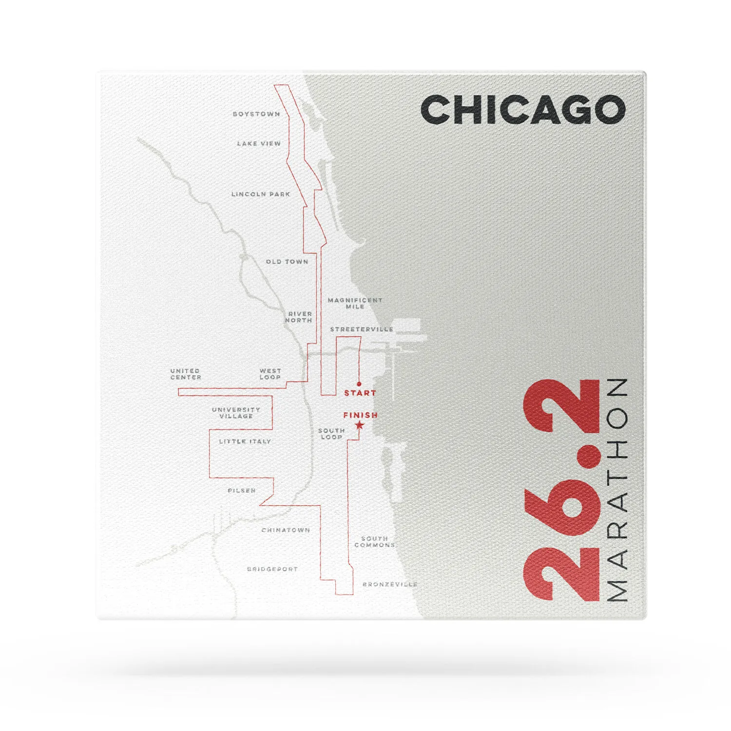Running Canvas Wall Art - Chicago Route 4 Running Canvas Wall Art - Chicago Route - Image 2