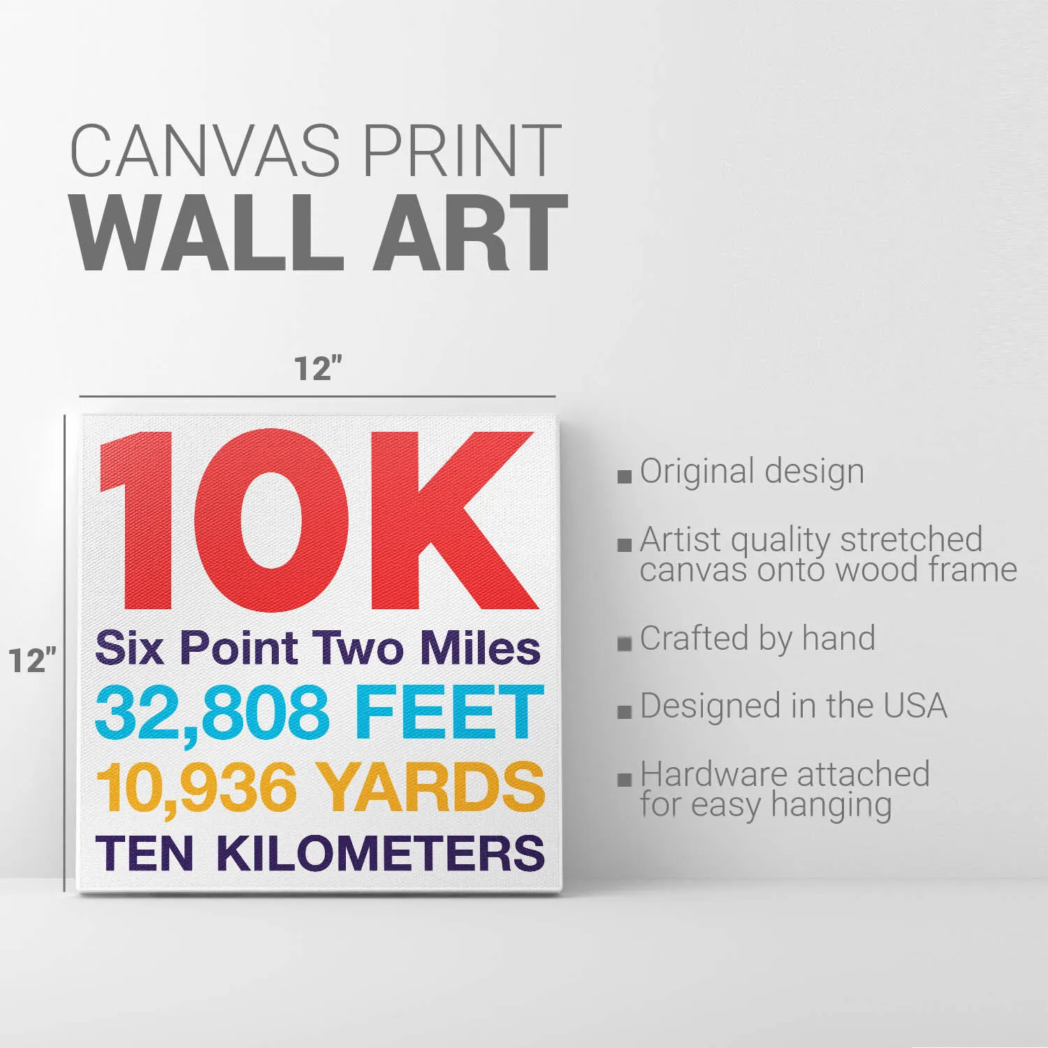 Running Canvas Wall Art - Math Miles 10K 5 Running Canvas Wall Art - Math Miles 10K - Image 3