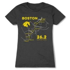 Women's Everyday Runners Tee - Boston Route -goneforarun Sales 2023 tr 45420 CHARCOAL FLAT