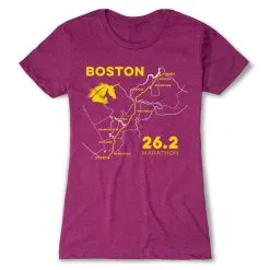 Women's Everyday Runners Tee - Boston Route -goneforarun Sales 2023 tr 45420 LUSHBERRY FLAT