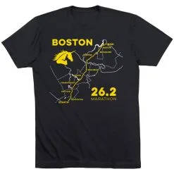Running Short Sleeve T-Shirt - Boston Route -goneforarun Sales 2023 tr 45421 BLACK FLAT