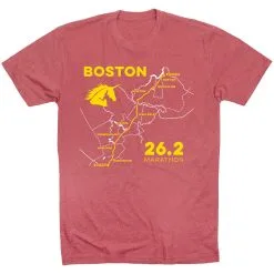 Running Short Sleeve T-Shirt - Boston Route -goneforarun Sales 2023 tr 45421 MAUVE FLAT