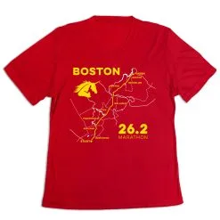 Women's Short Sleeve Tech Tee - Boston Route -goneforarun Sales 2023 tr 45425 RED MAIN