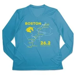 Women's Long Sleeve Tech Tee - Boston Route -goneforarun Sales 2023 tr 45426 CAROLINA