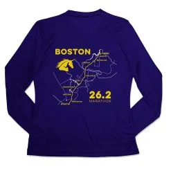 Women's Long Sleeve Tech Tee - Boston Route