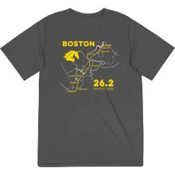 Men's Running Short Sleeve Performance Tee - Boston Route 13 Men's Running Short Sleeve Performance Tee - Boston Route -goneforarun Sales 2023 tr 45429 GRAPHITE MAIN