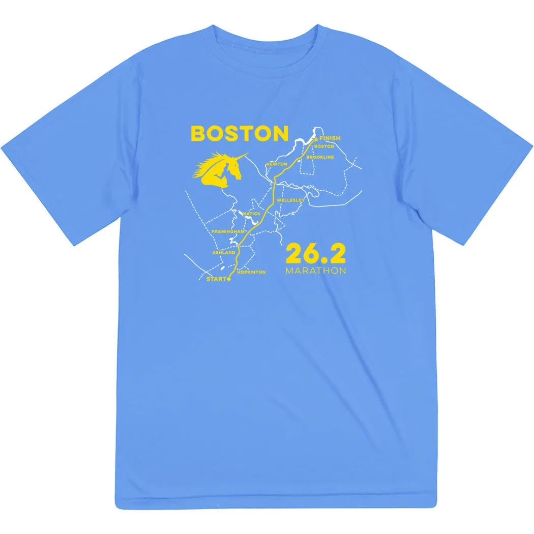 Men's Running Short Sleeve Performance Tee - Boston Route 8 Men's Running Short Sleeve Performance Tee - Boston Route - Image 6
