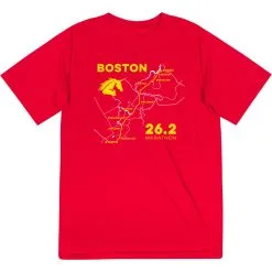 Men's Running Short Sleeve Performance Tee - Boston Route 15 Men's Running Short Sleeve Performance Tee - Boston Route -goneforarun Sales 2023 tr 45429 RED MAIN