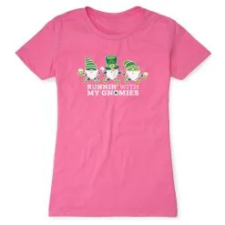 Women's Everyday Runners Tee - Runnin' With My Gnomies® - Lucky -goneforarun Sales 2023 tr 45437 HOTPINK FLAT