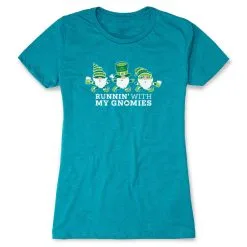Women's Everyday Runners Tee - Runnin' With My Gnomies® - Lucky -goneforarun Sales 2023 tr 45437 TEAL FLAT