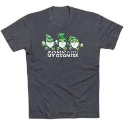 Running Short Sleeve T-Shirt - Runnin' With My Gnomies® - Lucky -goneforarun Sales 2023 tr 45438 CHARCOAL FLAT