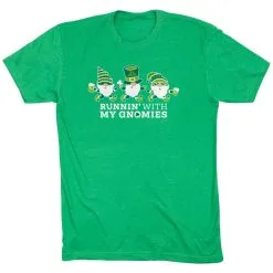 Running Short Sleeve T-Shirt - Runnin' With My Gnomies® - Lucky -goneforarun Sales 2023 tr 45438 GREEN FLAT