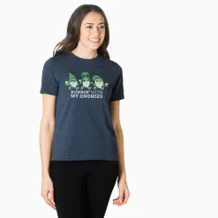Running Short Sleeve T-Shirt - Runnin' With My Gnomies® - Lucky -goneforarun Sales 2023 tr 45438 NAVY FEMALE