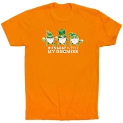 Running Short Sleeve T-Shirt - Runnin' With My Gnomies® - Lucky -goneforarun Sales 2023 tr 45438 ORANGE FLAT