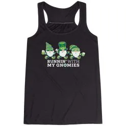 Flowy Racerback Tank Top - Runnin' With My Gnomies® - Lucky -goneforarun Sales 2023 tr 45439 BLACK MAIN