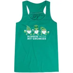 Flowy Racerback Tank Top - Runnin' With My Gnomies® - Lucky