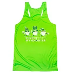 Women's Racerback Performance Tank Top - Runnin' With My Gnomies® - Lucky -goneforarun Sales 2023 tr 45441 LIME MAIN