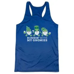 Women's Racerback Performance Tank Top - Runnin' With My Gnomies® - Lucky