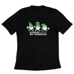 Women's Short Sleeve Tech Tee - Runnin' With My Gnomies® - Lucky -goneforarun Sales 2023 tr 45442 BLACK MAIN