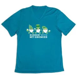 Women's Short Sleeve Tech Tee - Runnin' With My Gnomies® - Lucky -goneforarun Sales 2023 tr 45442 LIGHTBLUE MAIN
