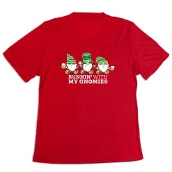 Women's Short Sleeve Tech Tee - Runnin' With My Gnomies® - Lucky -goneforarun Sales 2023 tr 45442 RED MAIN