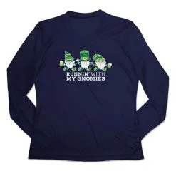 Women's Long Sleeve Tech Tee - Runnin' With My Gnomies® - Lucky 14 Women's Long Sleeve Tech Tee - Runnin' With My Gnomies® - Lucky -goneforarun Sales 2023 tr 45443 NAVY MAIN