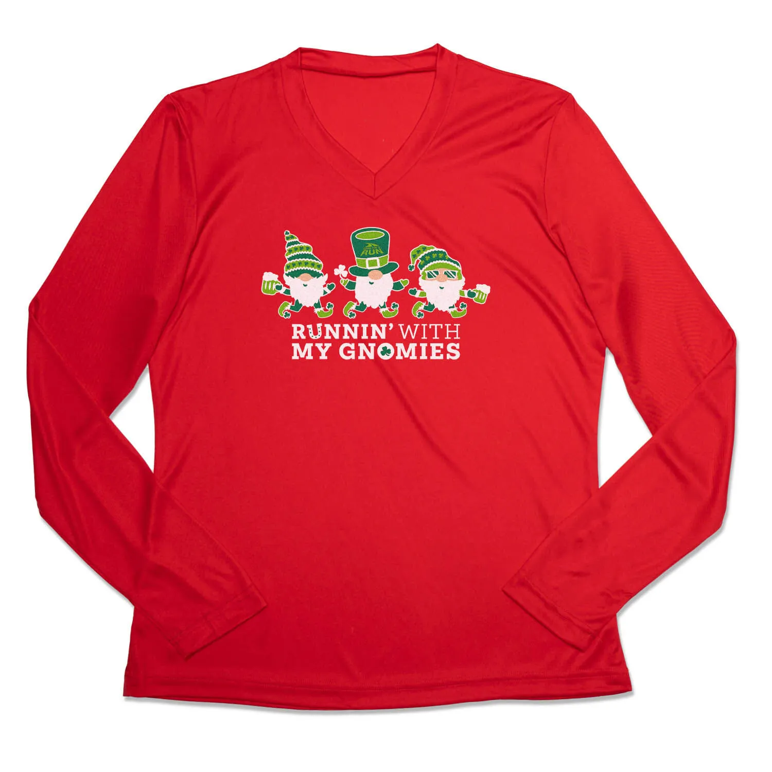 Women's Long Sleeve Tech Tee - Runnin' With My Gnomies® - Lucky 9 Women's Long Sleeve Tech Tee - Runnin' With My Gnomies® - Lucky - Image 7