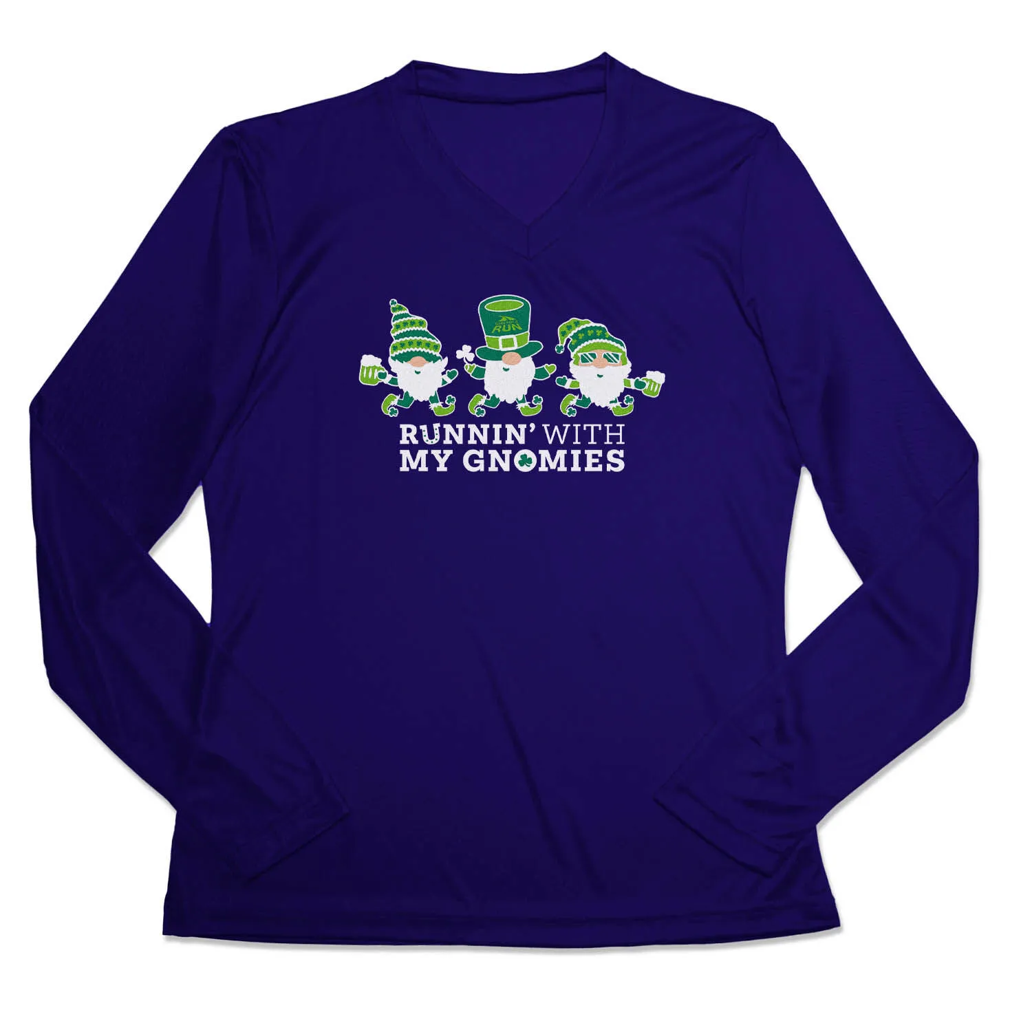 Women's Long Sleeve Tech Tee - Runnin' With My Gnomies® - Lucky 3 Women's Long Sleeve Tech Tee - Runnin' With My Gnomies® - Lucky