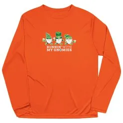 Men's Running Long Sleeve Performance Tee - Runnin' With My Gnomies® - Lucky -goneforarun Sales 2023 tr 45447 ORANGE MAIN