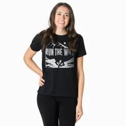 Running Short Sleeve T-Shirt - Run The Wild -goneforarun Sales 2023 tr 45494 BLACK FEMALE