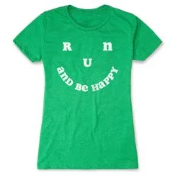 Women's Everyday Runners Tee - Run And Be Happy 18 Women's Everyday Runners Tee - Run And Be Happy -goneforarun Sales 2023 tr 45504 GREEN FLAT