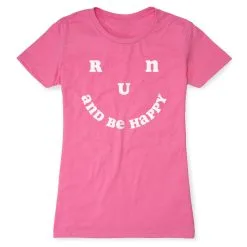 Women's Everyday Runners Tee - Run And Be Happy 19 Women's Everyday Runners Tee - Run And Be Happy -goneforarun Sales 2023 tr 45504 HOTPINK FLAT