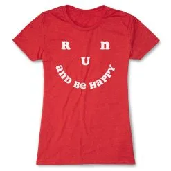 Women's Everyday Runners Tee - Run And Be Happy 20 Women's Everyday Runners Tee - Run And Be Happy -goneforarun Sales 2023 tr 45504 RED FLAT